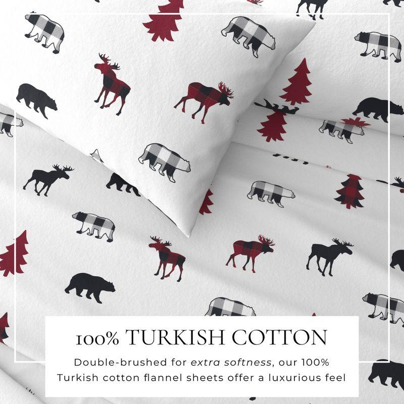 FreshFolds 100% Cotton Lodge Printed Flannel Sheet Set