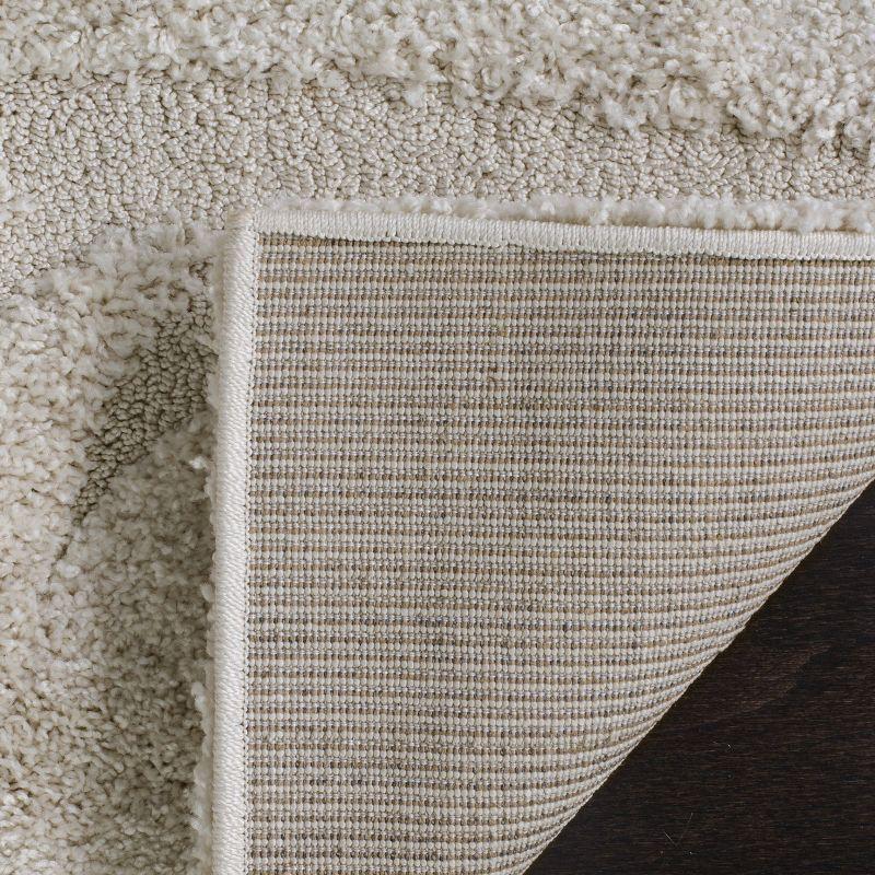 Florida Shag SG468 Power Loomed Indoor Area Rug - Creme/Creme - 5'3"x7'6" - Safavieh