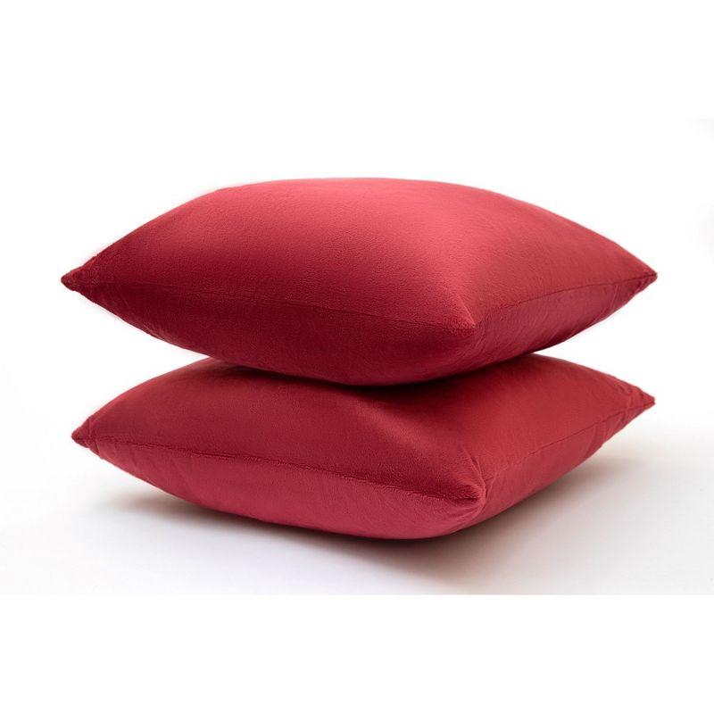 Maroon Velour Decorative Throw Pillows Set of 2