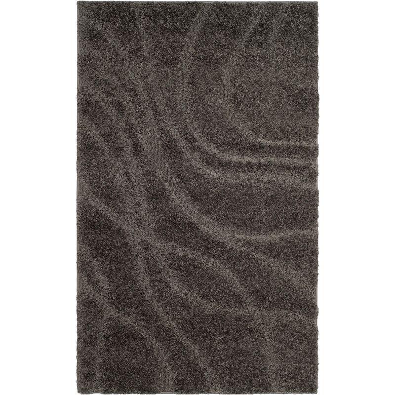 Florida Shag SG471 Power Loomed Indoor Accent Rug - Grey/Grey - 2'3"x4' - Safavieh