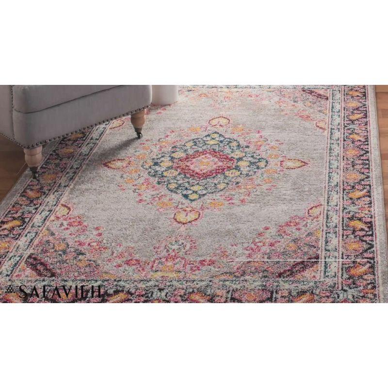 Madison 200 MAD252 Power Loomed Indoor Area Rug - Grey/Fuchsia - 4'x6' - Safavieh