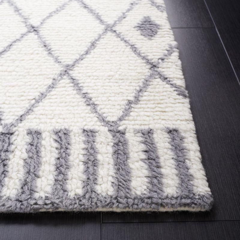 Ivory and Gray Hand Tufted Wool Area Rug