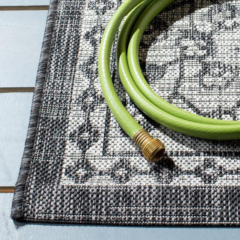 Courtyard CY8968 Power Loomed Indoor/Outdoor Area Rug - Grey/Black - 6'7"x6'7" - Safavieh.