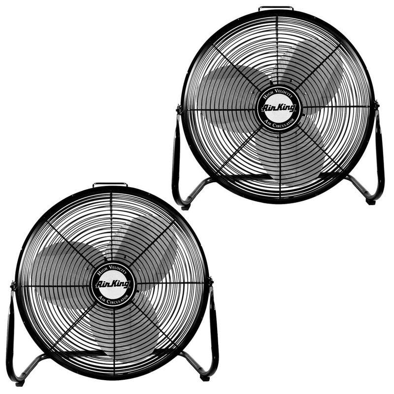 Air King 18" Black Powder-Coated Steel Industrial Floor Fan Set