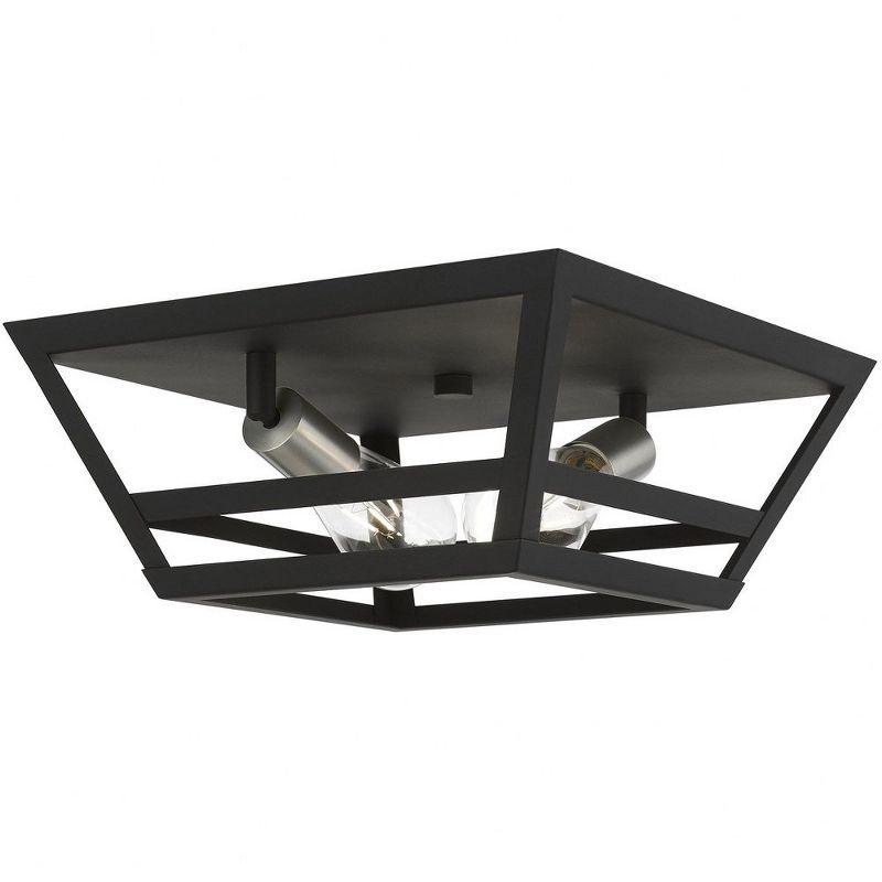 Livex Lighting Schofield 2 - Light Flush Mount in  Black/Brushed Nickel