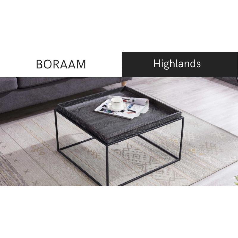 Burnham Home Highlands Side Table Dark Gray - Boraam: Oak Wood, Removable Tray Top, No Assembly Required