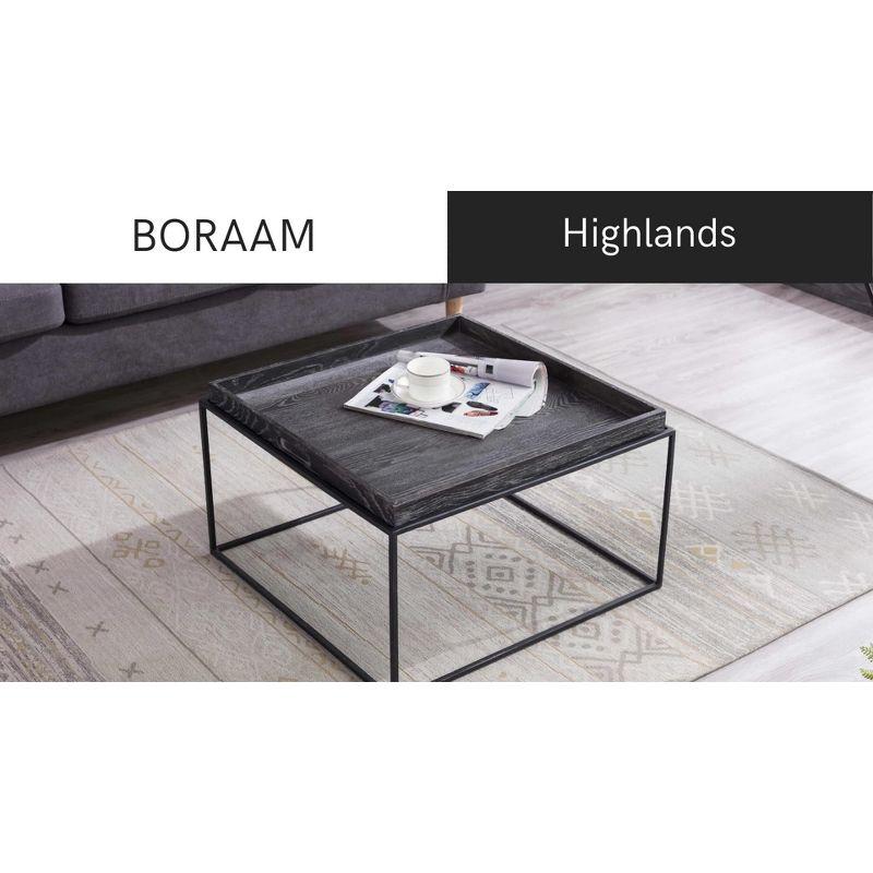 Highlands 17" Dark Gray Removable Oak Wood Tray Side Table