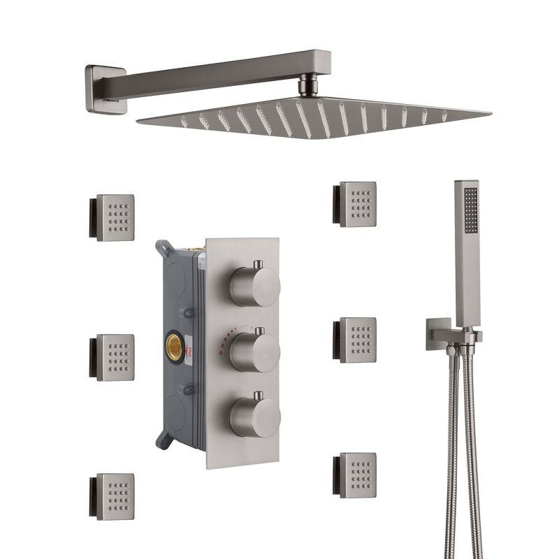 Revitalize 12 Inch Luxury Thermostatic Complete Shower System with Rough-in Valve