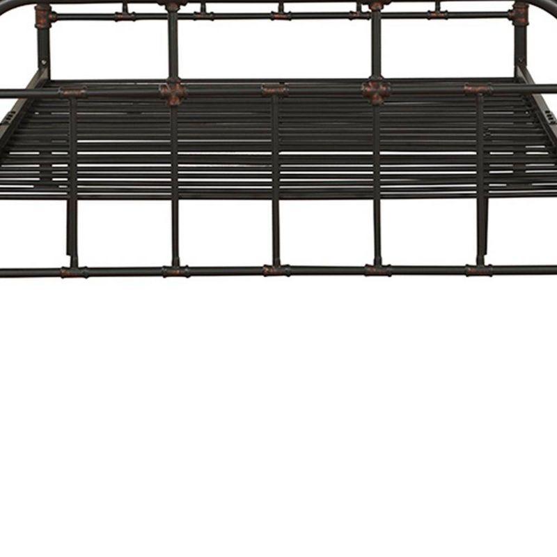 Sandy Gray Industrial Metal Full Bed with Slats