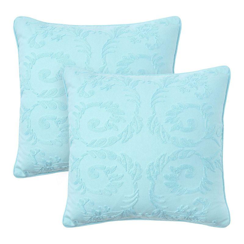 Chanasya Petunia Embroidered Reversible Pillow Cover