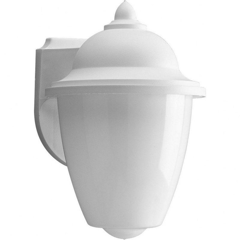 Progress Lighting, Fluorescent, Porcelain, 1-Light Wall Lantern, White, Acrylic Shade