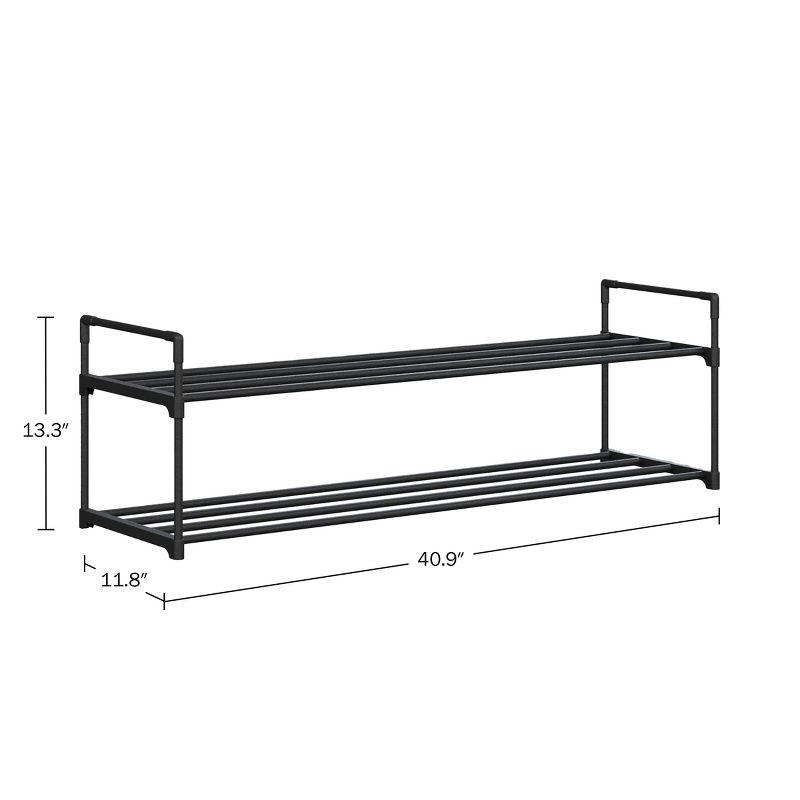 Home-Complete 2-Tier Shoe Rack for 10 Pairs, Black