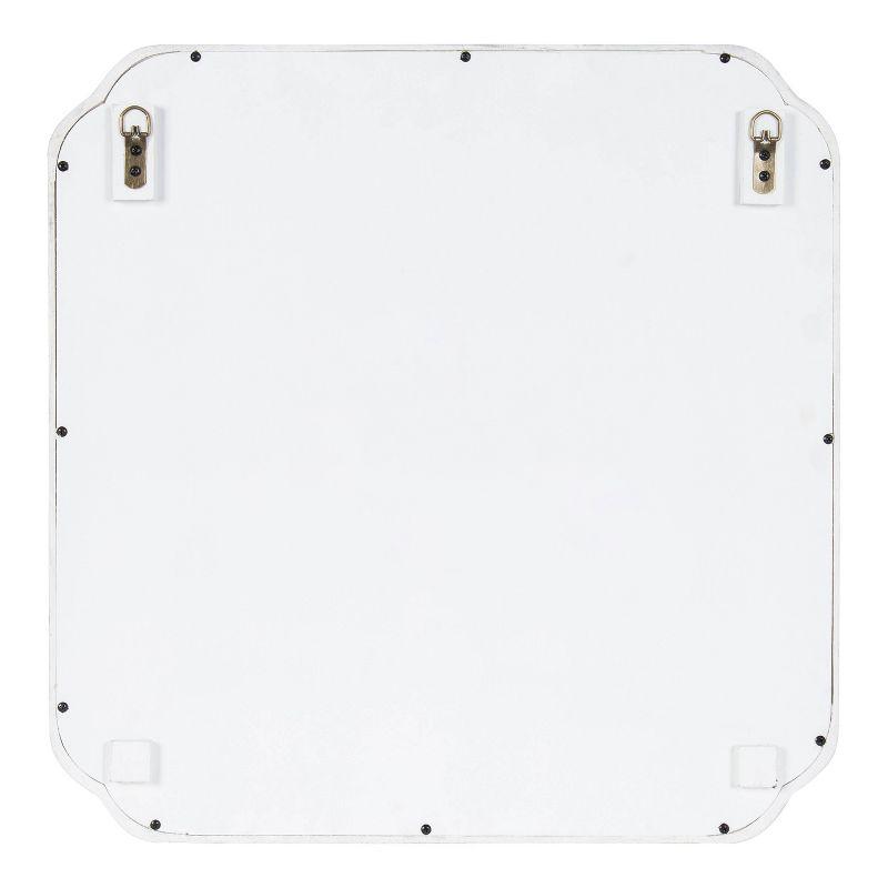 Kate & Laurel All Things Decor 24"x24" Marston Farmhouse Rectangle Wall Mirror White: No Assembly, Wood Frame, Wall Mounted