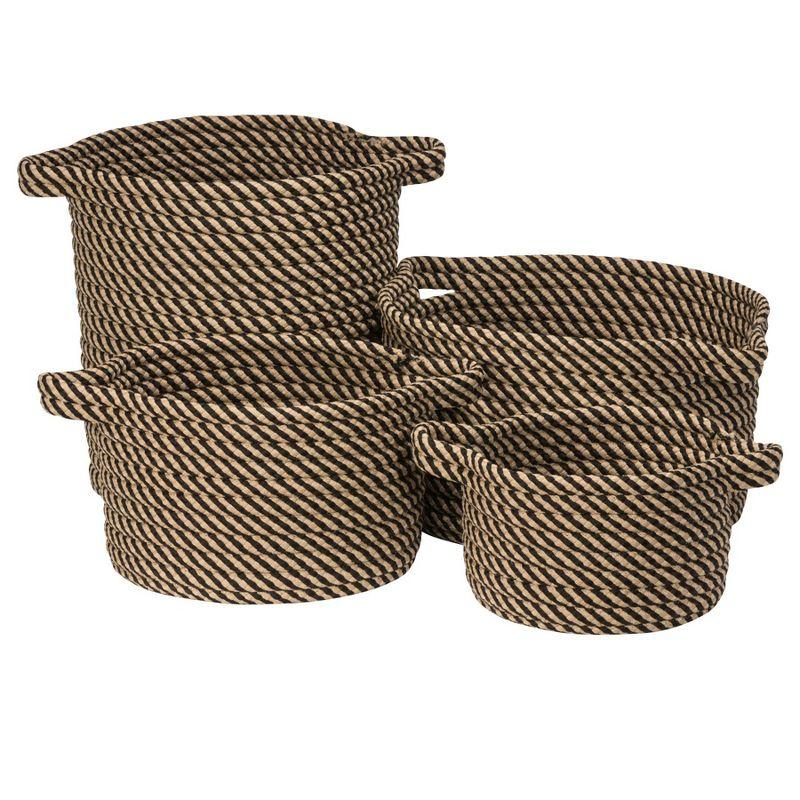 Onyx and Beige Round Polypropylene Basket Set