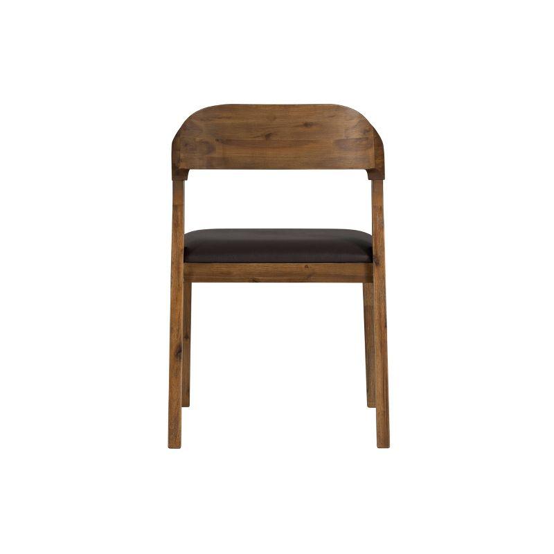 Rasmus Dining Chair Chestnut - Boraam: Acacia Wood, Faux Leather, Easy-to-Clean, 250lb Capacity