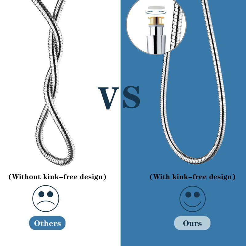 BRIGHT SHOWERS 79" Stainless Steel Shower Hose for Handheld Shower Heads, Ultra-Flexible Replacement with Brass Insert, Chrome