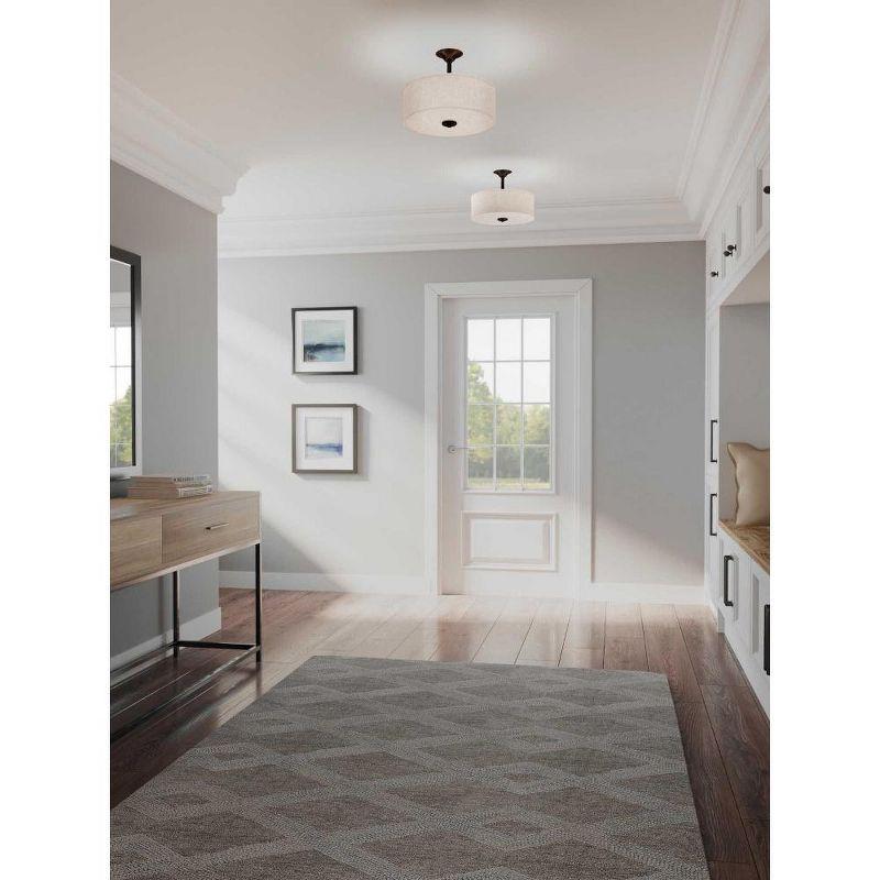 Progress Lighting, Inspire Collection, 2-Light Semi-Flush Mount, Brushed Nickel, Linen Shade