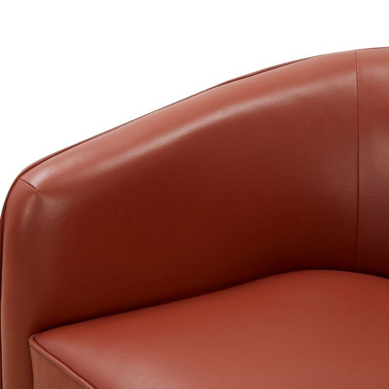 Taos Caramel Top Grain Leather Swivel Barrel Chair