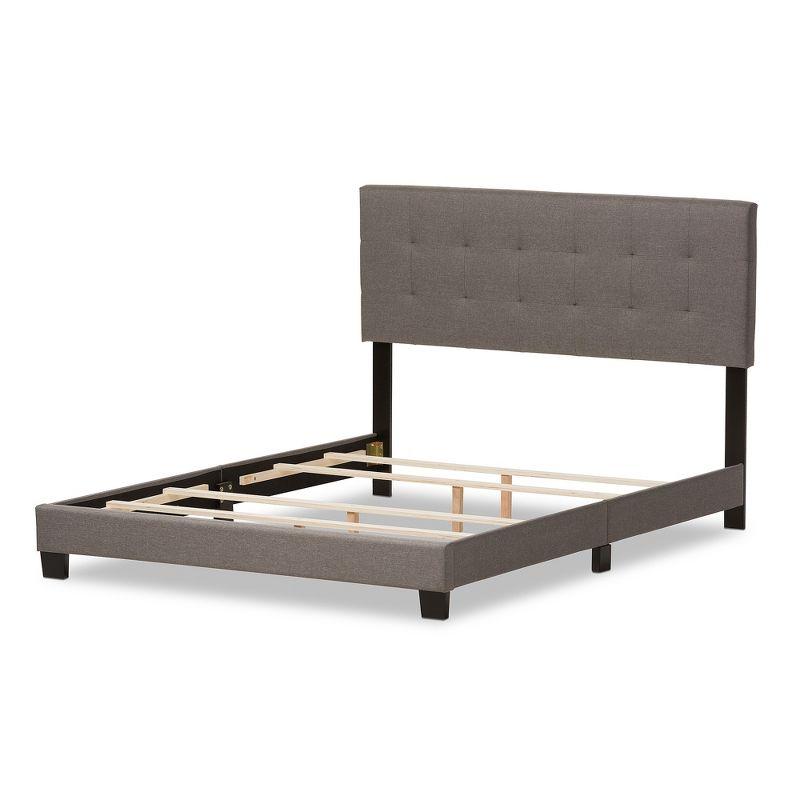 Brookfield Full/Double Grey Tufted Upholstered Bed with Wood Frame