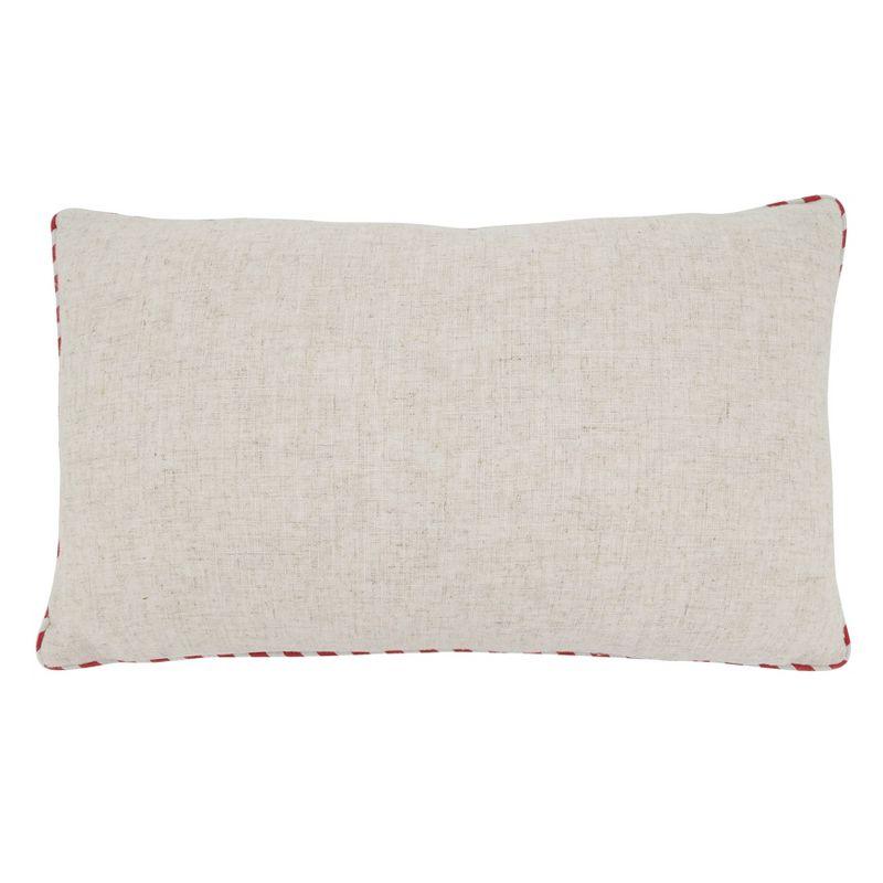 14"x24" Santa Truck & Trailer Lumbar Pillow: Festive Holiday Decor - Saro Lifestyle