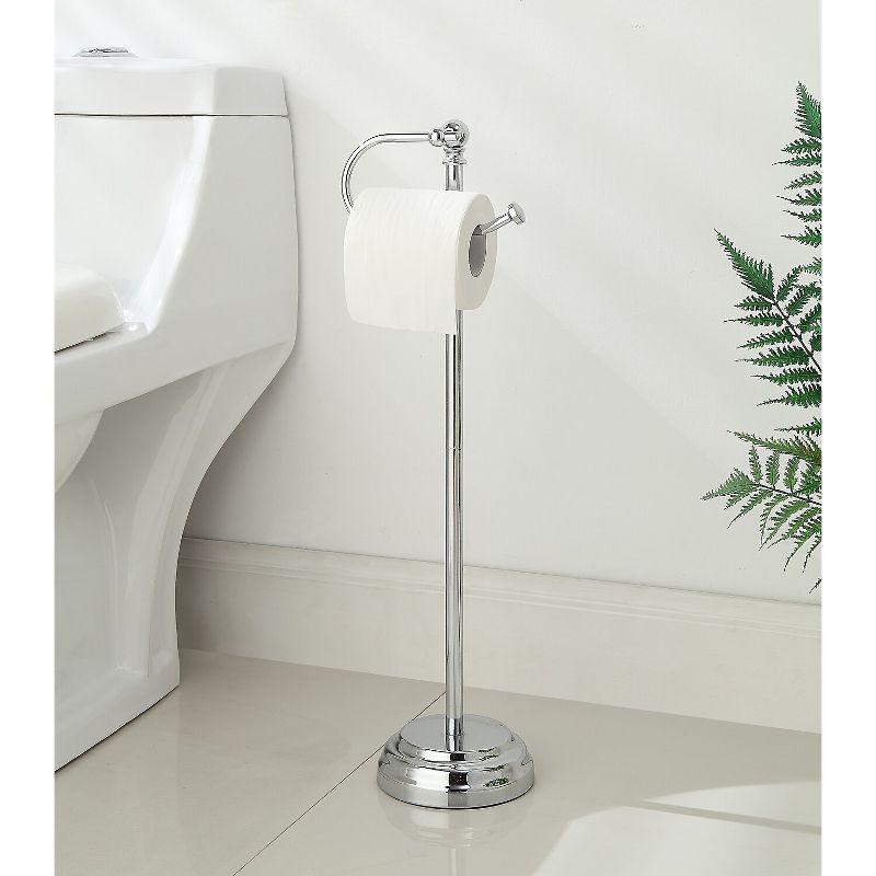 Bathroom Free Standing Toilet Paper Roll Holder Stand