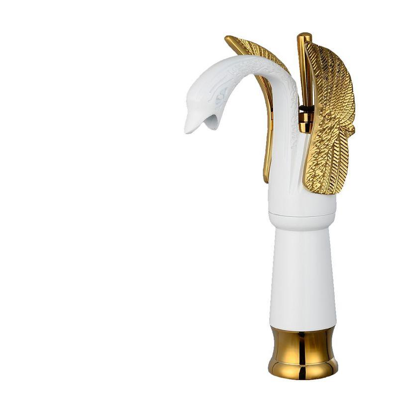 BWE Single Handle Vessel Sink Faucet with Pop-Up Drain in Gold