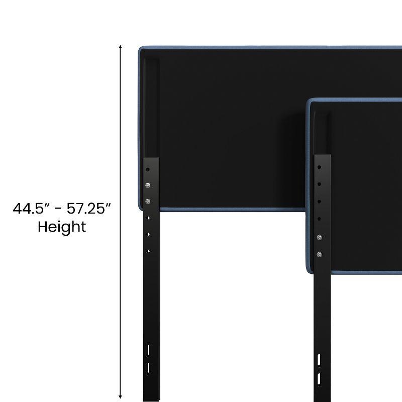 Flash Furniture Paxton Full Channel Stitched Fabric Upholstered Headboard, Adjustable Height from  44.5" to 57.25" - Blue