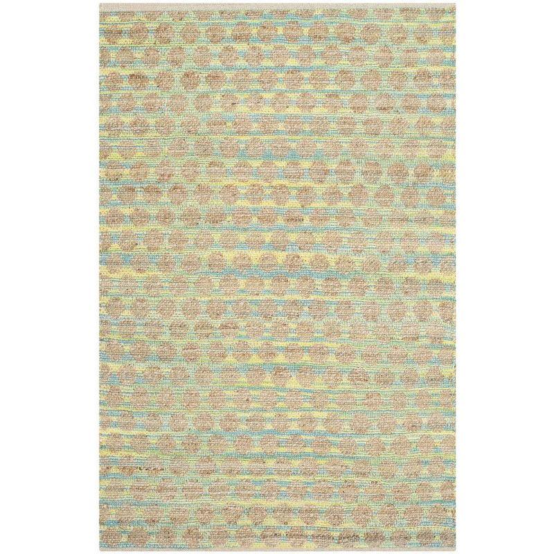 Cape Cod CAP820 Woven Indoor Area Rug - Teal/Natural - 4'x6' - Safavieh