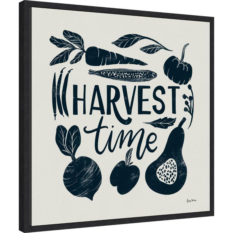 Amanti Art Harvest Lettering I Blue by Becky Thorns Canvas Wall Art Print Framed 22 x 22-in.