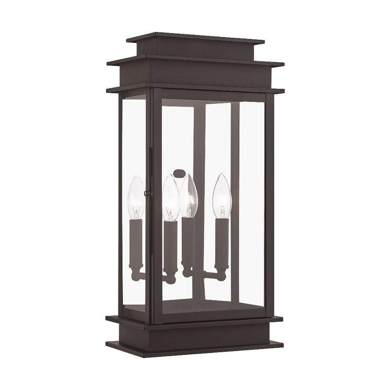 Princeton Classic Bronze 19" Outdoor Wall Lantern with Clear Glass