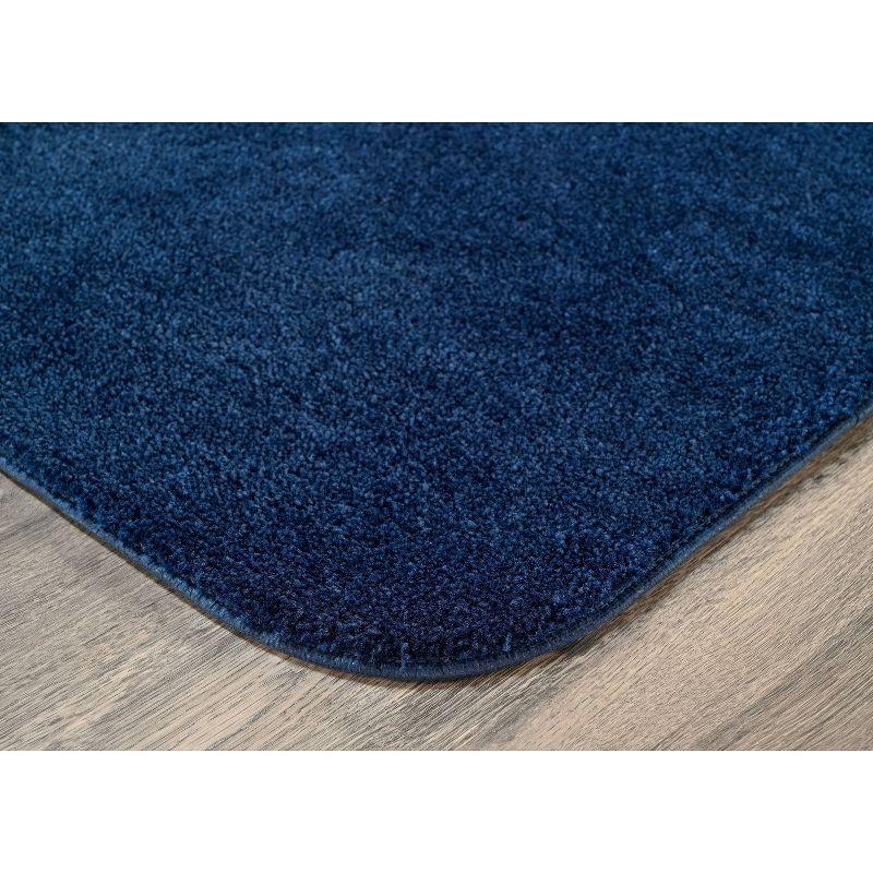 2pc Traditional Nylon Washable Bathroom Rug Set Navy - Garland Rug: Machine Made, Latex Backing, Tufted Bath Mats Set