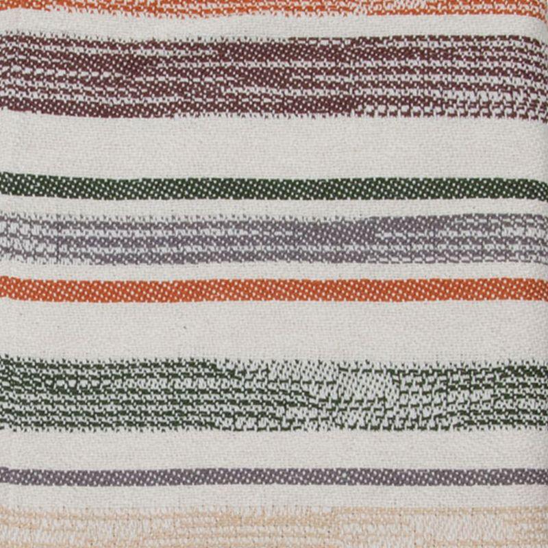 Multicolor Hand Woven 50 x 60 inch Cotton Throw Blanket with Hand Tied Tassels - Foreside Home & Garden