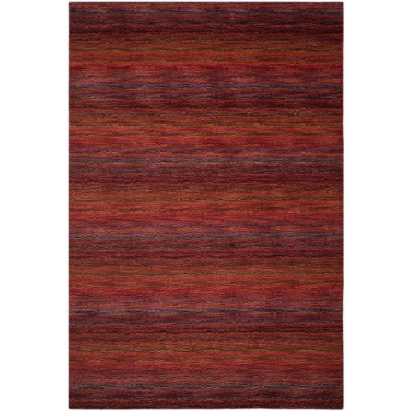 Handmade Red Wool 6' x 9' Hand-Knotted Area Rug