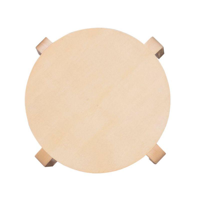Set of 4 Bentwood Stacking Stools Light Brown - Linon: Rubberwood Frame, No Assembly, Traditional Style