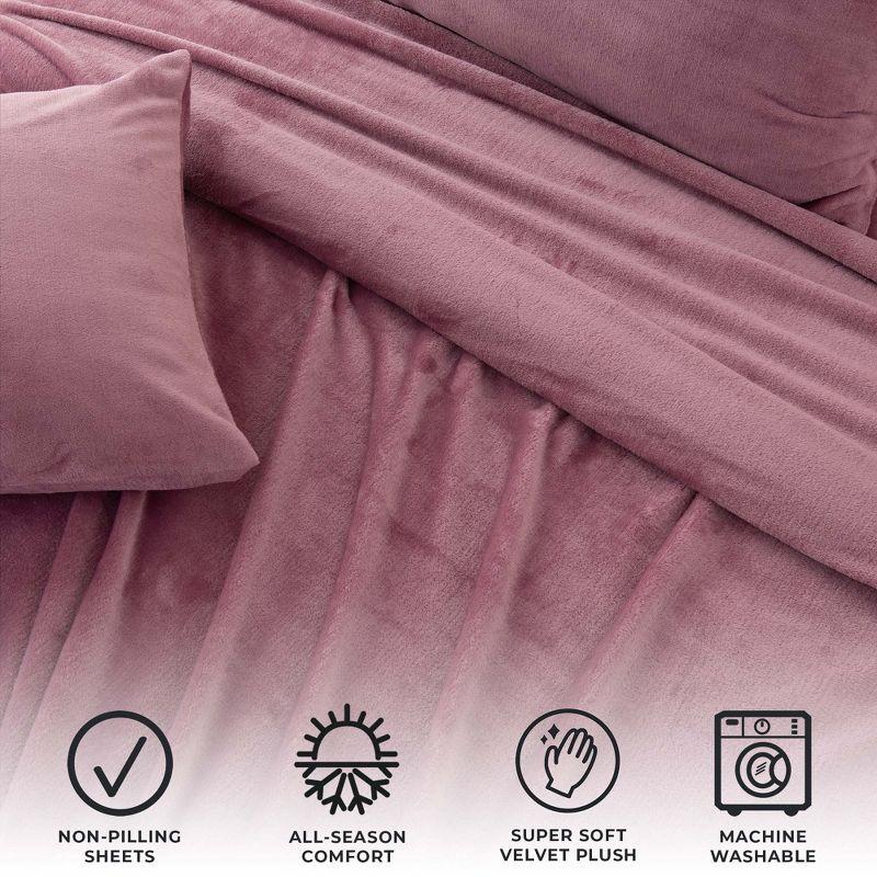 Solid Velvet Plush Fleece Sheet Set - Great Bay Home