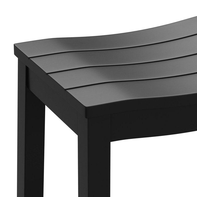 24" Fiddler Wood Backless Counter Height Barstool Black - Hillsdale Furniture: Saddle Seat, Flared Legs