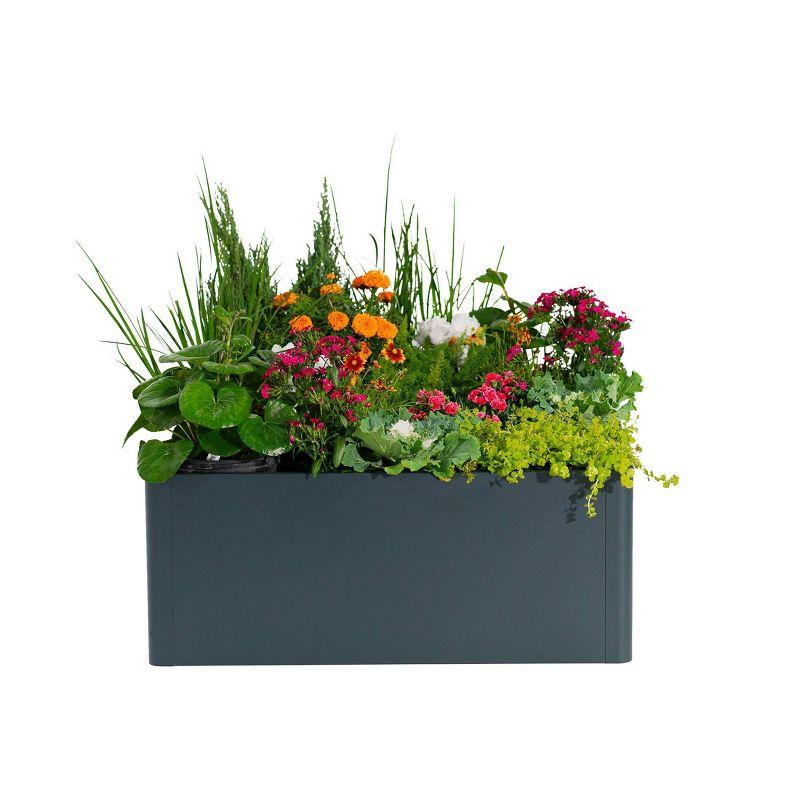 Modern 17" Tall Metal Outdoor Long Planter Box