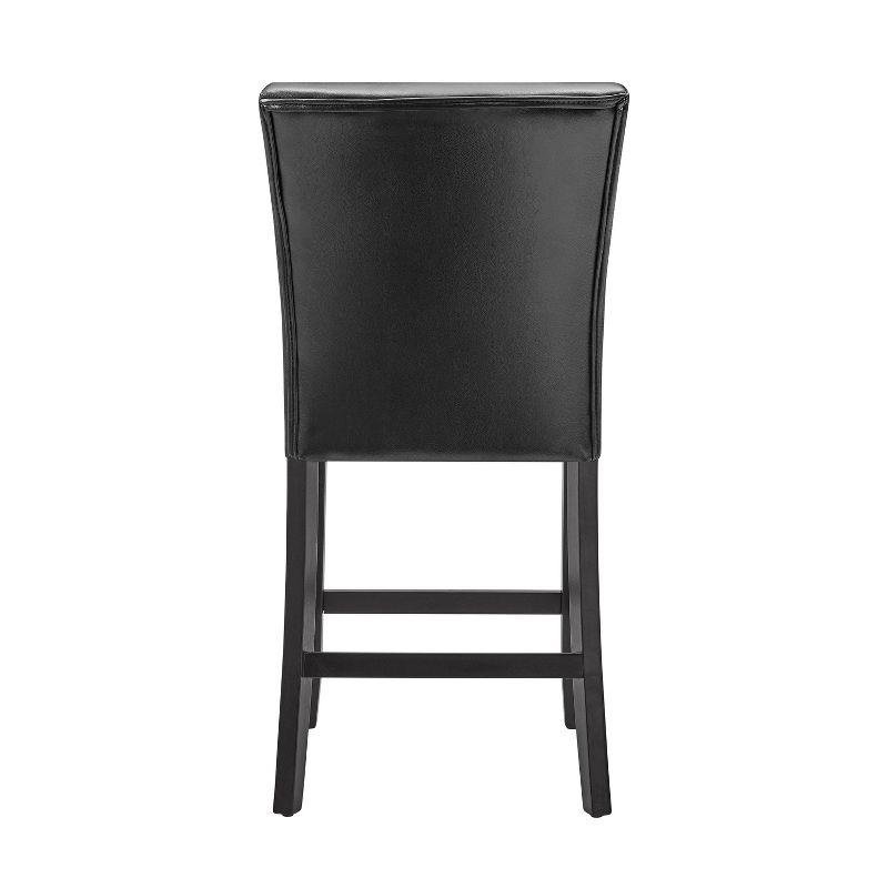 26" Set of 2 Carrara Counter Height Barstools Black - Steve Silver Co.: Upholstered, Rubberwood Frame, Floor Protectors