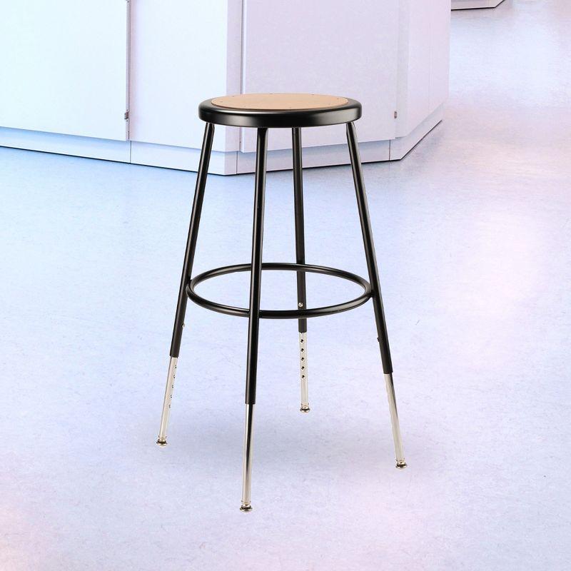 National Public Seating Adjustable Height Ergonomic Lab Stool with Footring
