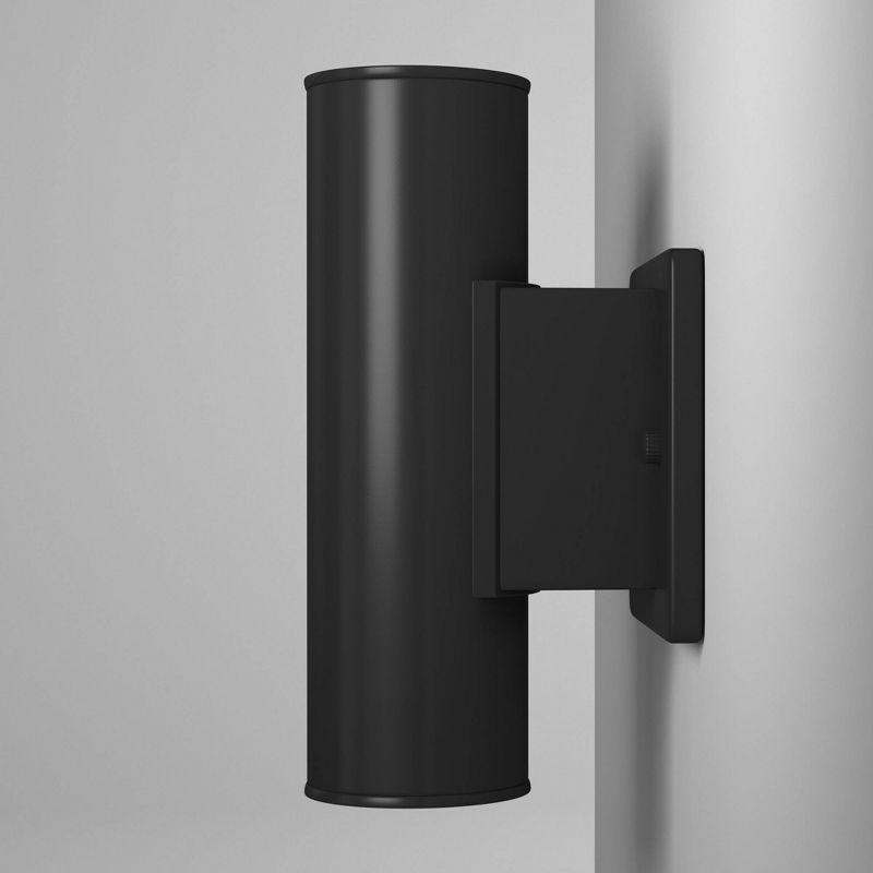 2-Light Riga Outdoor Wall Light Matte Black - EGLO: ETL Listed, Integrated LED, Adjustable Head Tilt, Iron Body