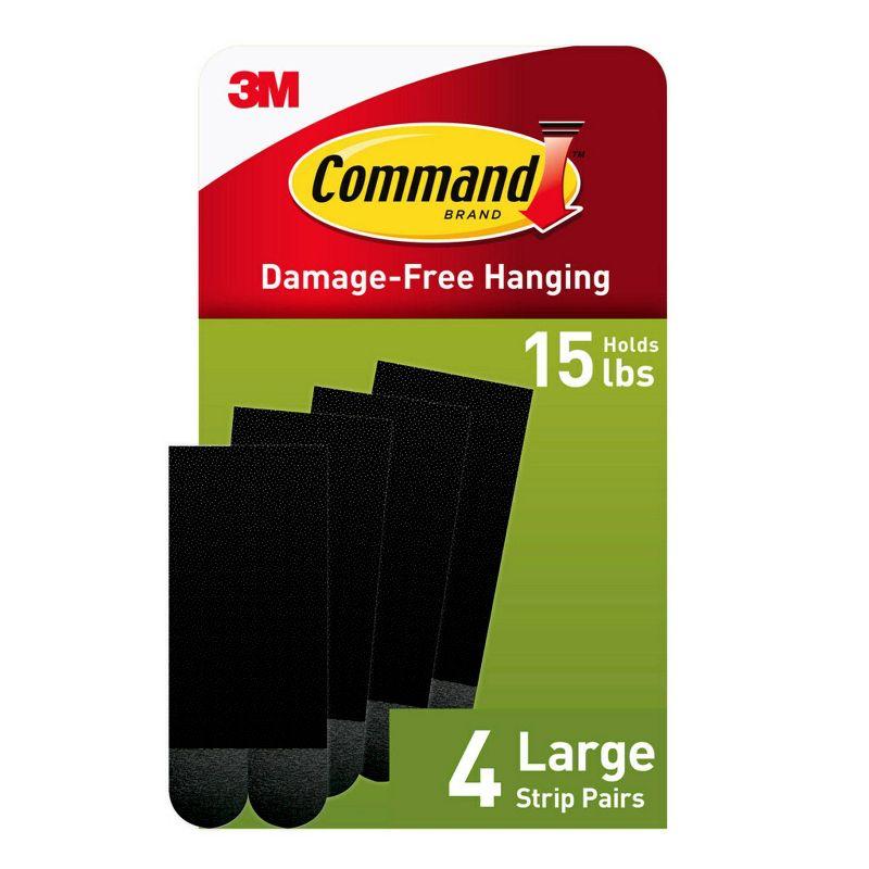 Command 4 Sets Large Sized Picture Hanging Strips Black