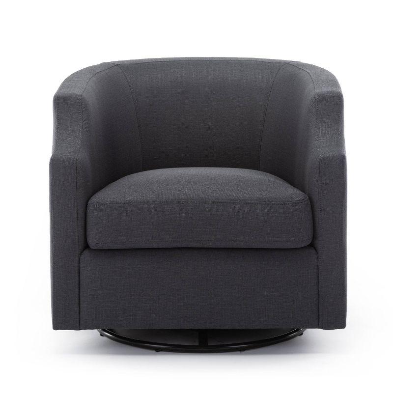 Debbie 77.47cm Wide Polyester Swivel Barrel Chair