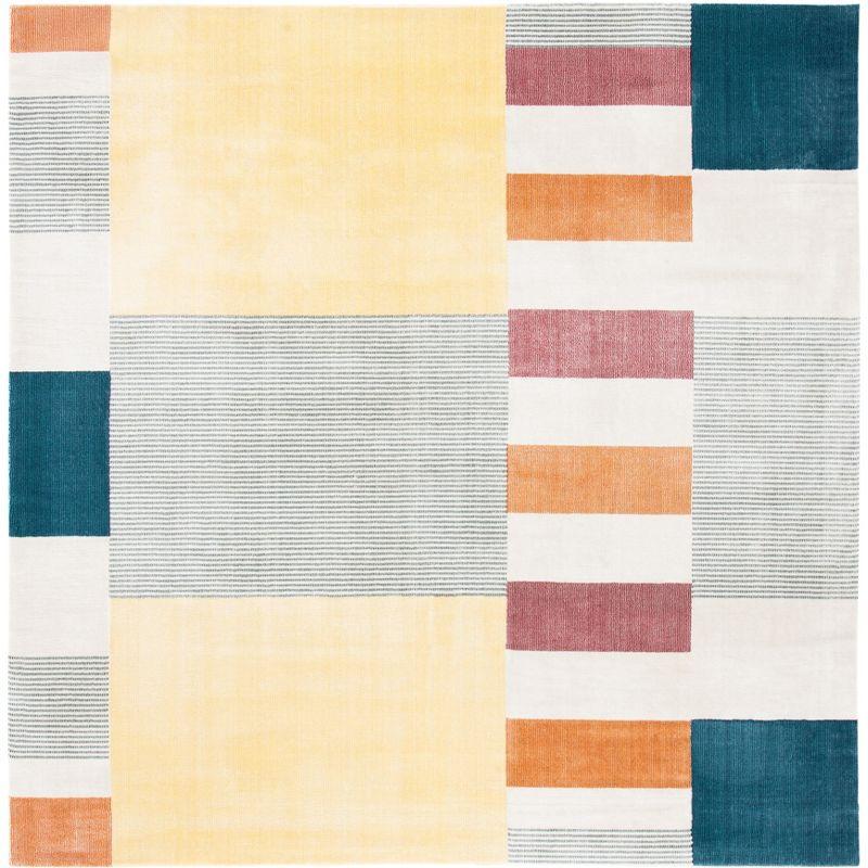 Safavieh 6'7" Square Beige and Yellow Abstract Area Rug