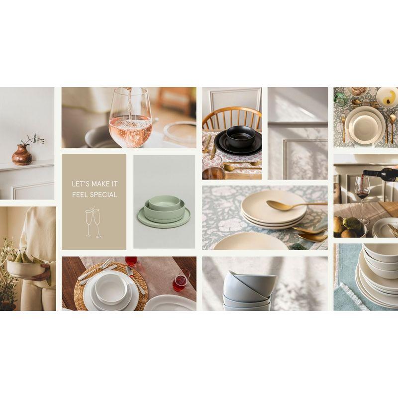 over&back Set of 4 14oz Coupe Glossy Hand-Finished Porcelain Mugs White: Microwave & Dishwasher Safe, BPA-Free