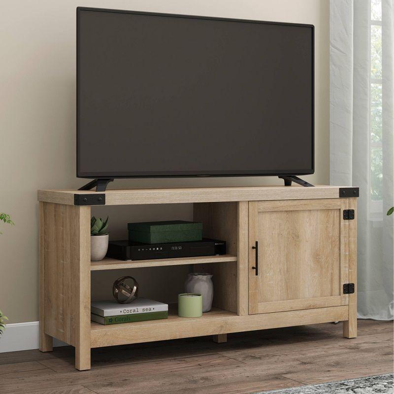 Orchard Oak 48" TV Stand with Cabinet and Shelves