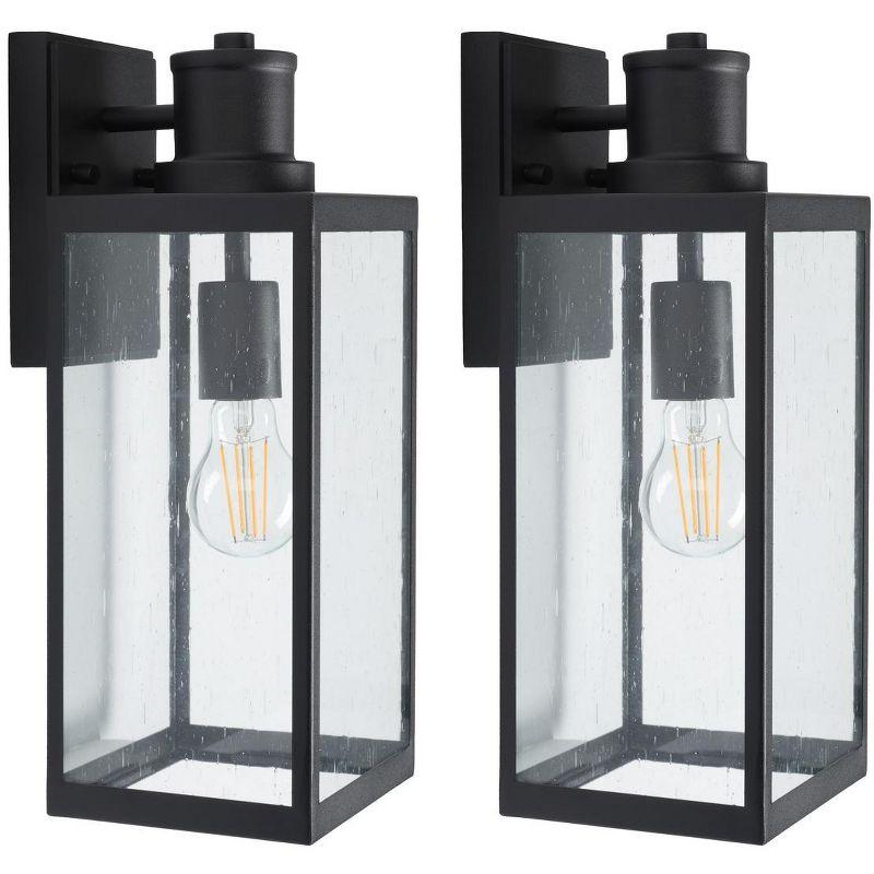 Agni Black Direct Wired Outdoor Wall Sconce Set