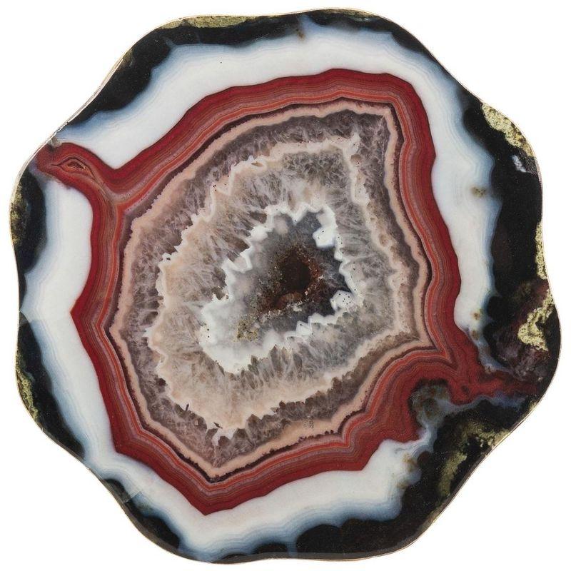 Celeste Faux Agate Side Table - Multi Color/Gold - Safavieh