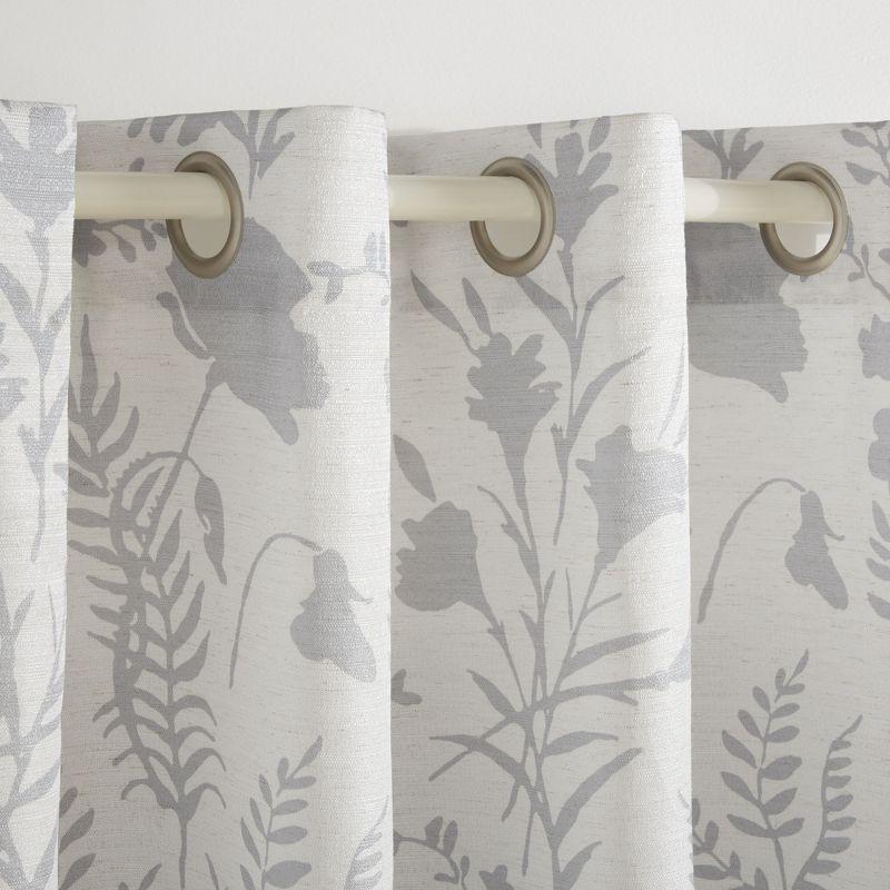 Exclusive Home Silhouette Floral Light Filtering Grommet Top Curtain Panel Pair