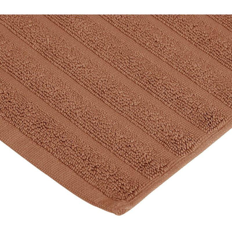 Classic Solid Eco-Friendly Modern Textured Premium Cotton Traditional 2-Piece Absorbent Bath Mat Set, Brown - Blue Nile Mills