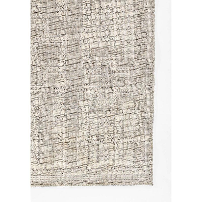Momeni 5'3"x7' Hampton Jaxon Machine Loomed Indoor/Outdoor Area Rug Gray: Geometric Rectangle, Low Pile Polypropylene